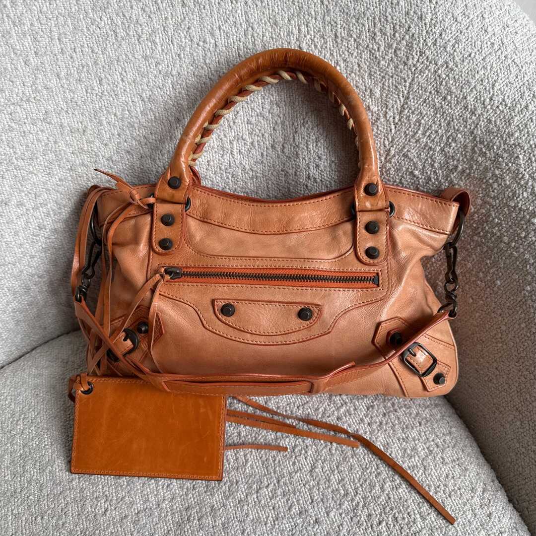 2009 Balenciaga First Orange Leather Handbag