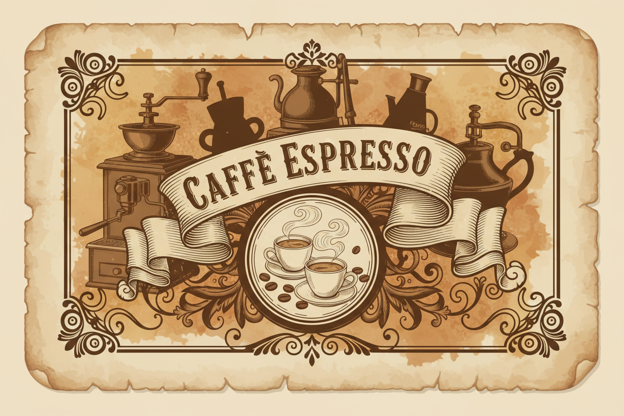 Cofee espresso vintage brown banner